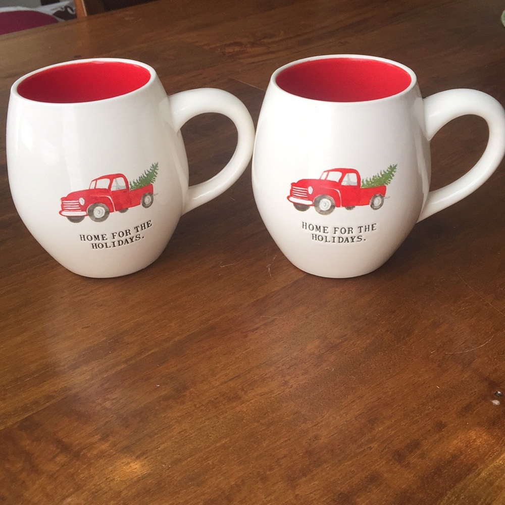 NWT Christmas Tree Truck Rae Dunn Mug Set.